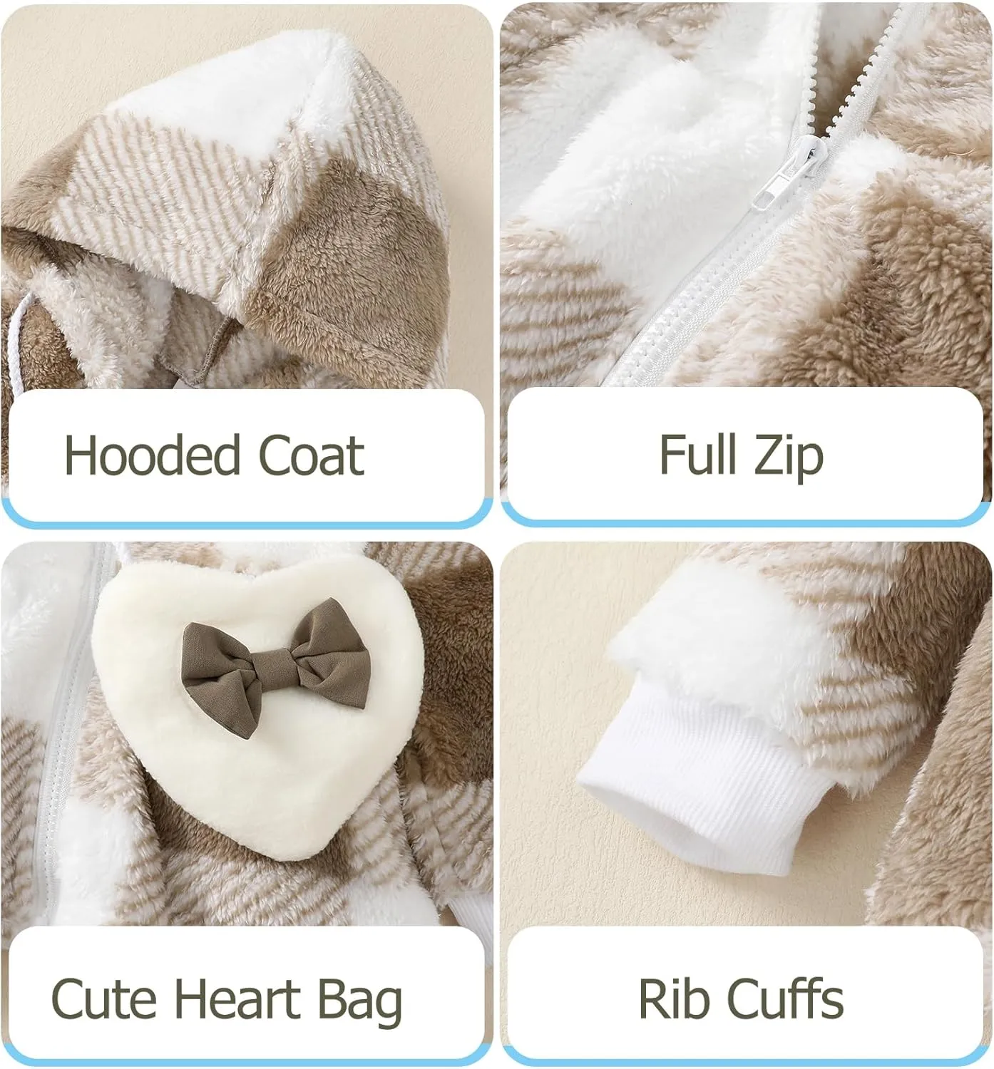 Little Toddler Girl Fleece Jacket Long Sleeve Full Zip Up Hoodies Sweater Warm Winter Coat Outwear Fall Winter Clothes