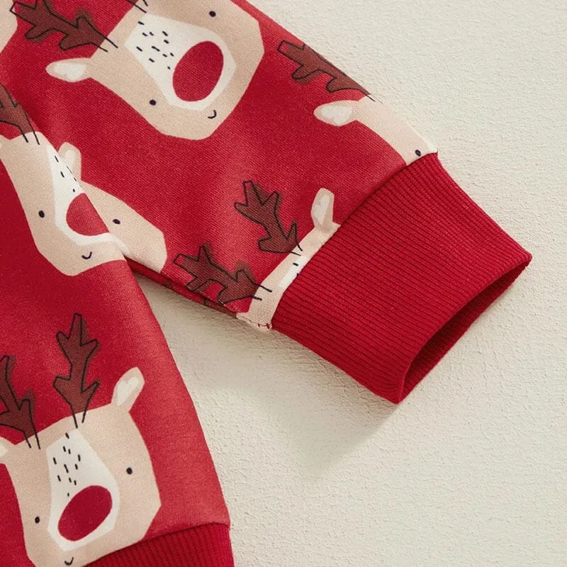 Long Sleeve Christmas Reindeer Baby Set