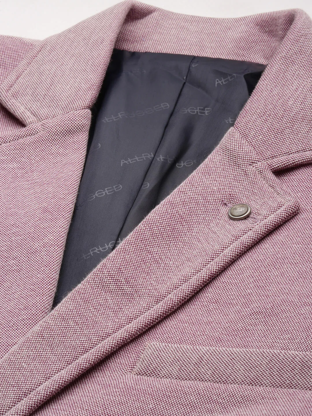 Men Mauve Slim-Fit Single Breasted Blazer