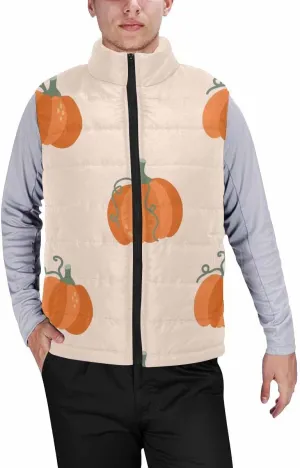 Men Puffer Vest Thanksgiving Maple Leaf MenS Lightweight Warm Outdoor Sleeveless Jacket For Hiking Travel Running