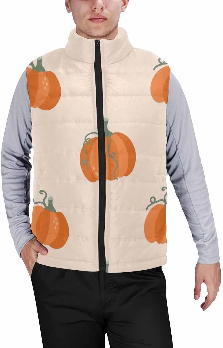 Men Puffer Vest Thanksgiving Maple Leaf MenS Lightweight Warm Outdoor Sleeveless Jacket For Hiking Travel Running