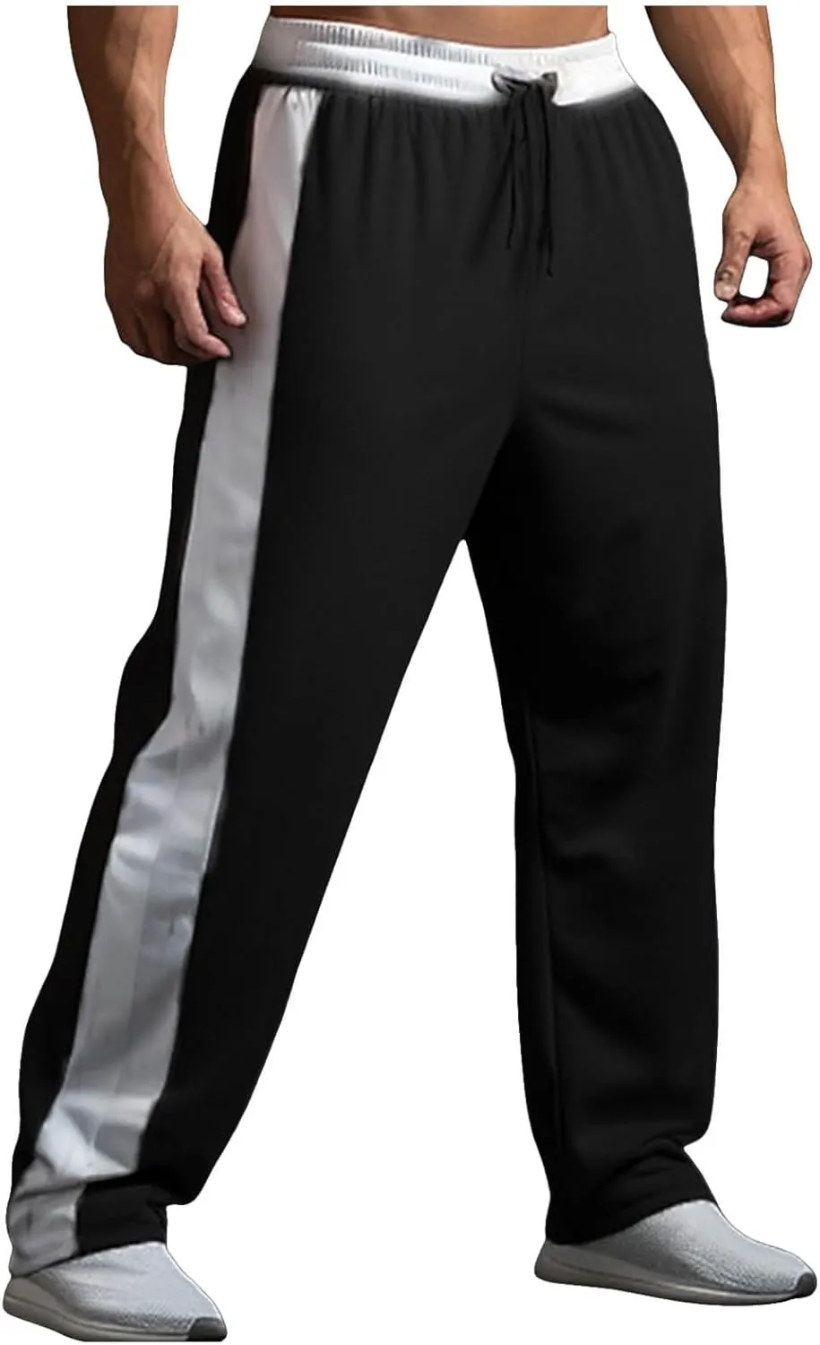 Men's Athletic Gym Workout Open Bottom Sweatpants Hip Hop Slim Fit Track Pants Workout Running Stylish Men's Joggers