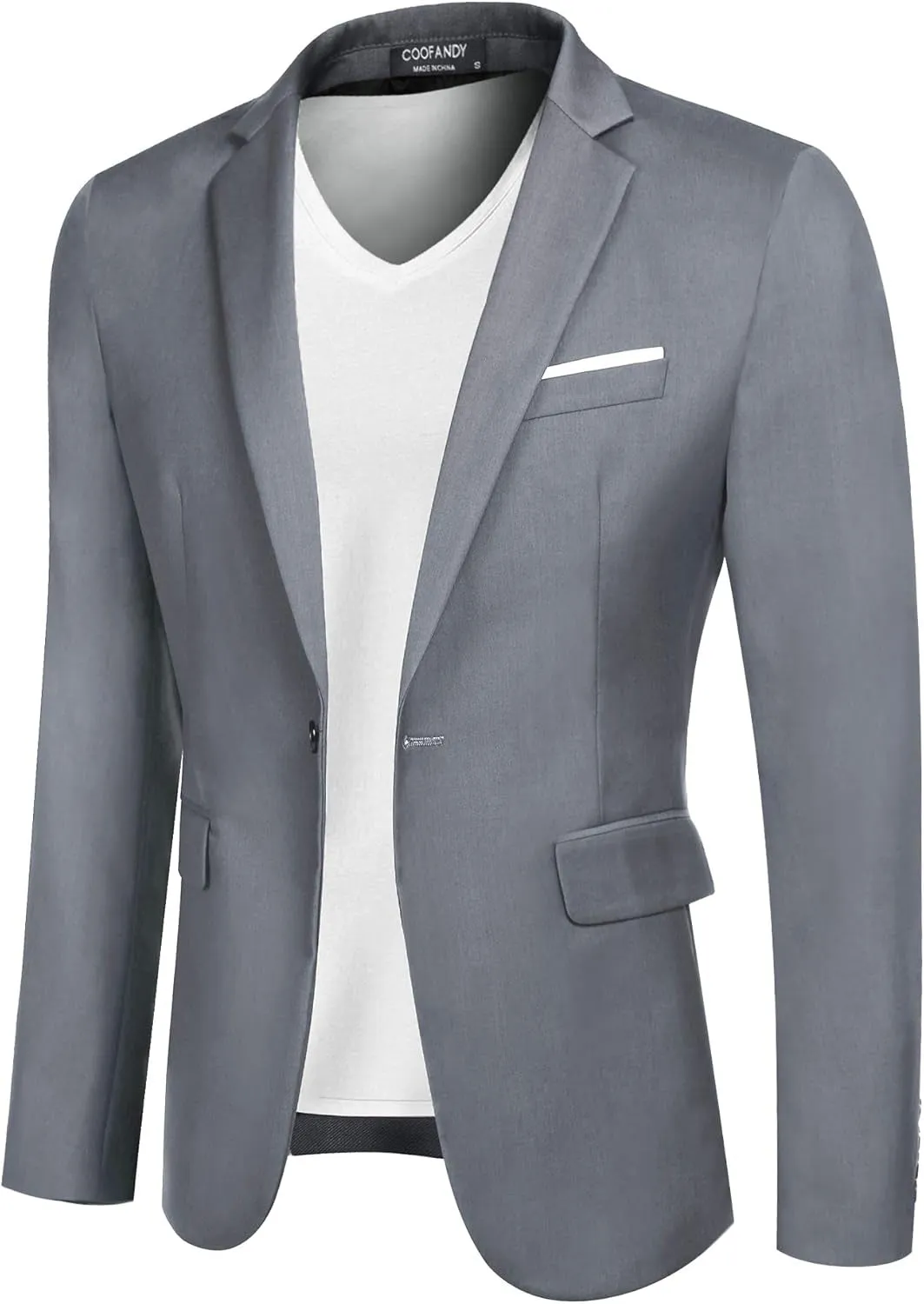 Mens Blazer Sport Coats Casual Slim Fit Suit Jacket Business One Button Blazers