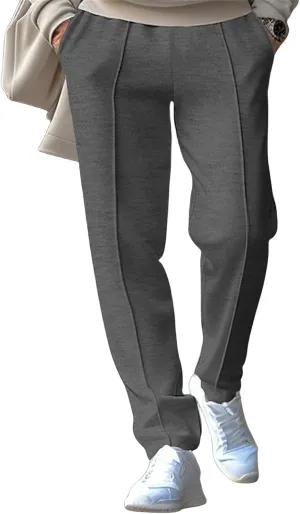 Mens Casual Straight Pants Elastic Waist Vintage Stylish Loose Slim Fit Hippie Solid Pants Outdoor Business Trousers