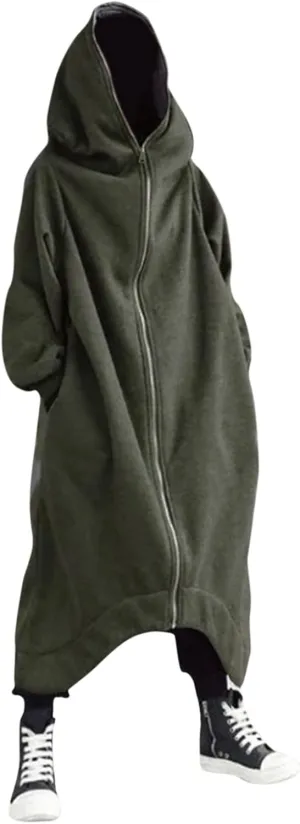 Mens Hoodies Men's Dark Style Solid Color Long Cardigan Cloak Coat Hooded Sweater Jacket