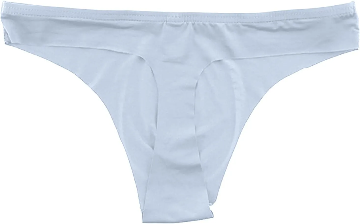 Men's Ice Silk Underwear Low Waist Sexy U Convex Traceless Triangle T-Back Briefs Summer Comfy Underpants