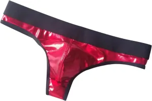 Mens Leather Faux Leather Sexy Thong Nightclub Performance Men's Sexy Underwear Men Big And Tall Briefs