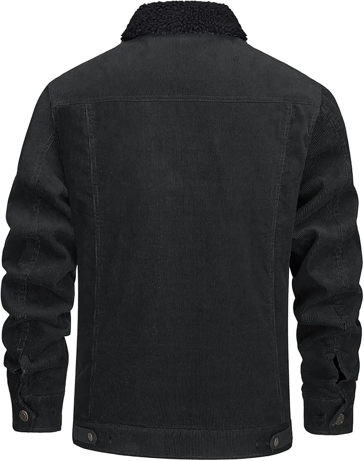Men's Long-Sleeved Corduroy Trucker JacketCotton Turn-Down Collar Warm Winter Jacket With Pockets