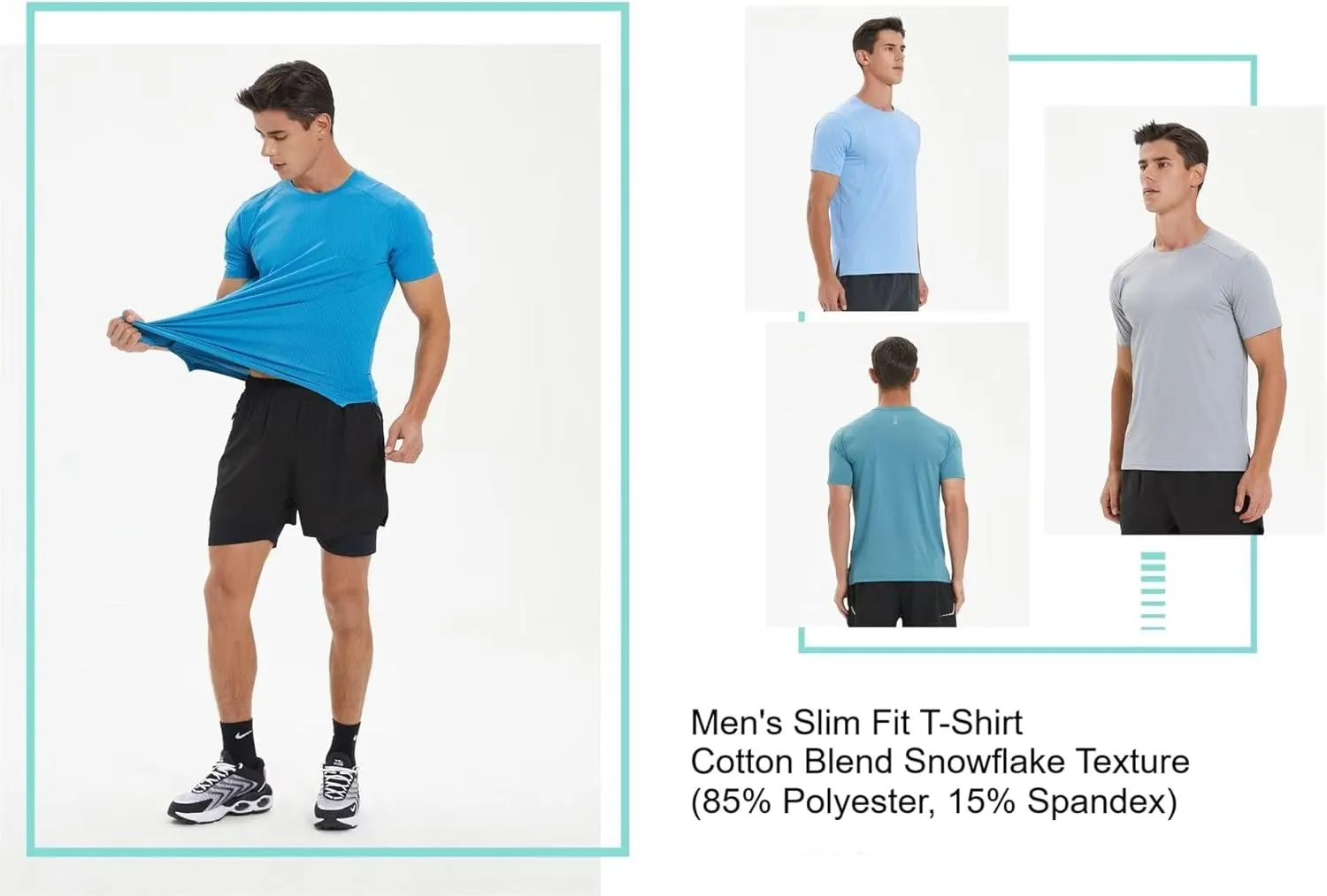 Men's Premium Slim Fit Lightweight Athletic T-Shirt - Dry-Fit, Moisture-Wicking for Running, Gym, Cycling