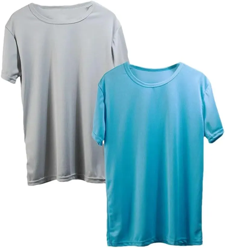 Men's Quick Dry Gym Shirts 2 Pack Workout Tees for Running Fitness Summer Short Sleeve Athletic Tops