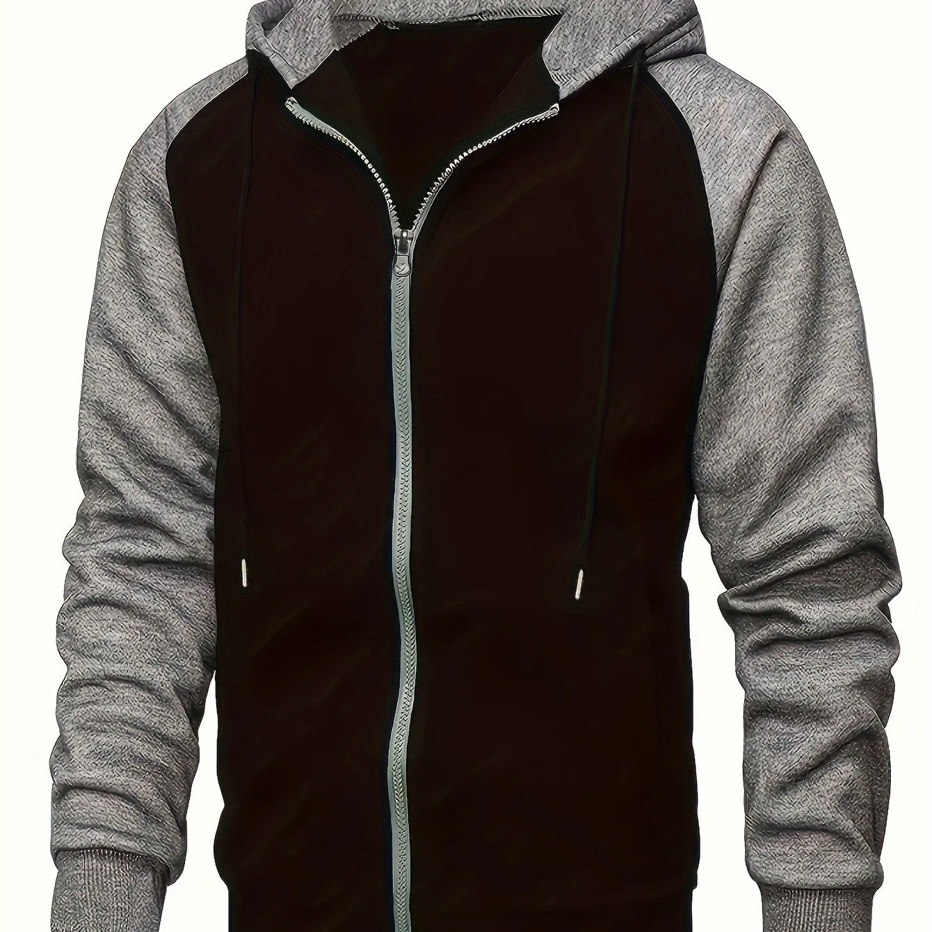 Mens Stylish Hooded Jacket | Full Zipper & Pockets for Workout & Training