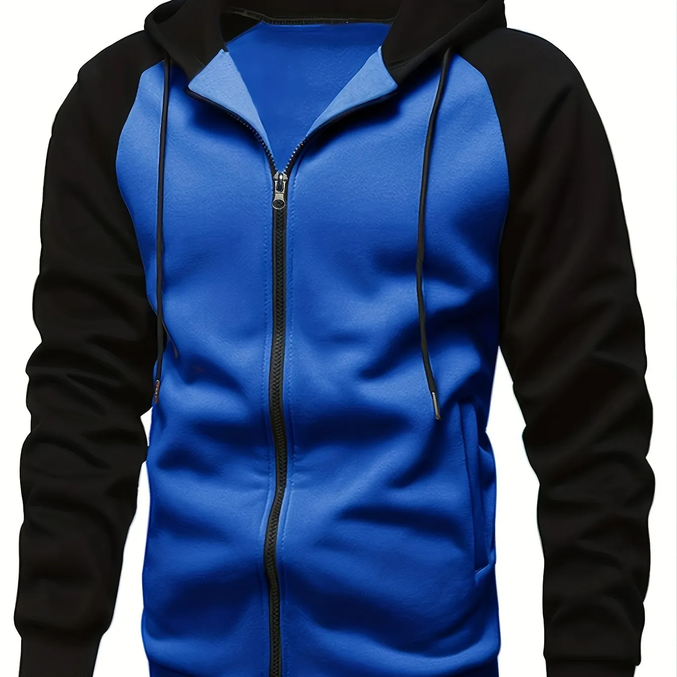 Mens Stylish Hooded Jacket | Full Zipper & Pockets for Workout & Training