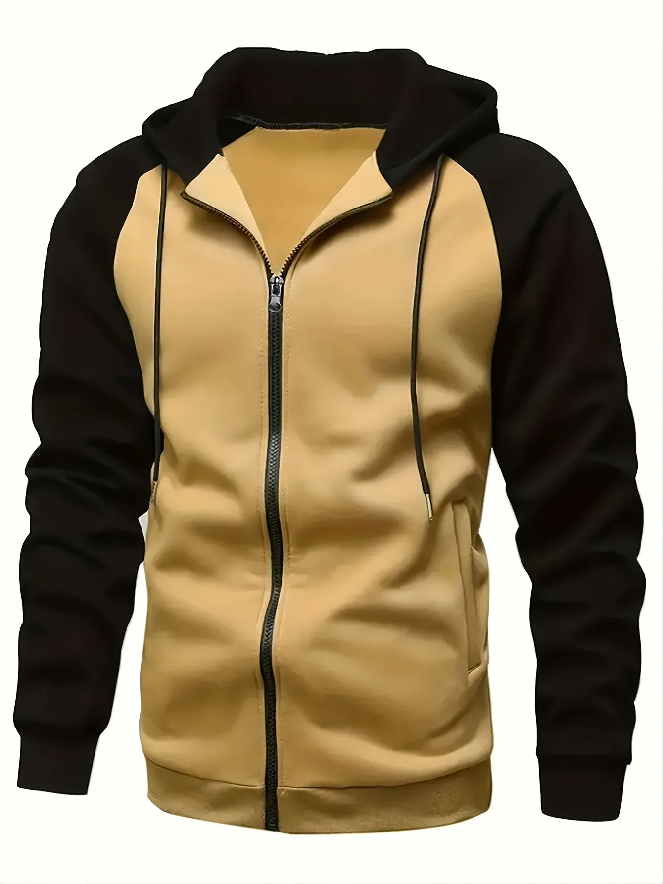 Mens Stylish Hooded Jacket | Full Zipper & Pockets for Workout & Training