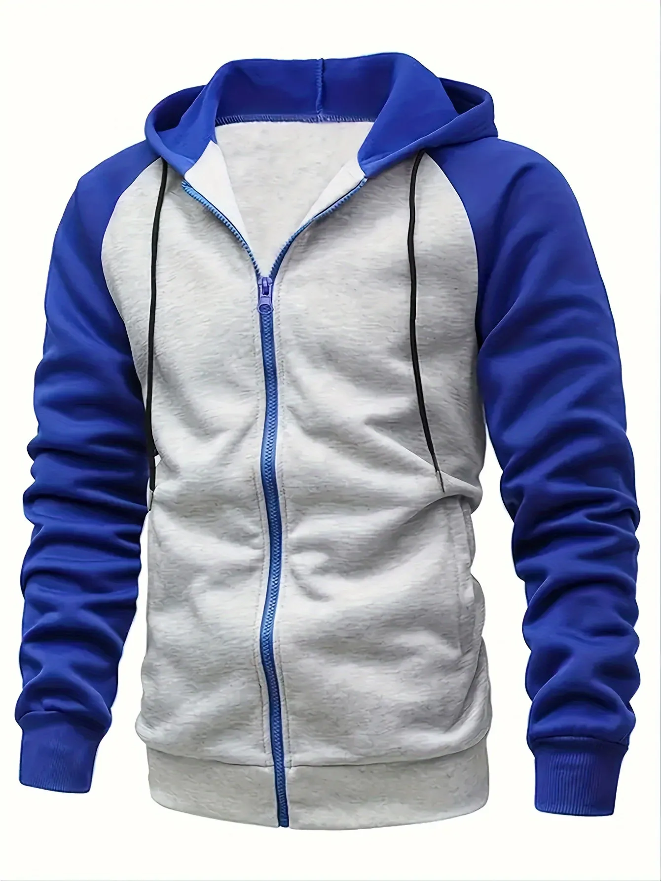Mens Stylish Hooded Jacket | Full Zipper & Pockets for Workout & Training