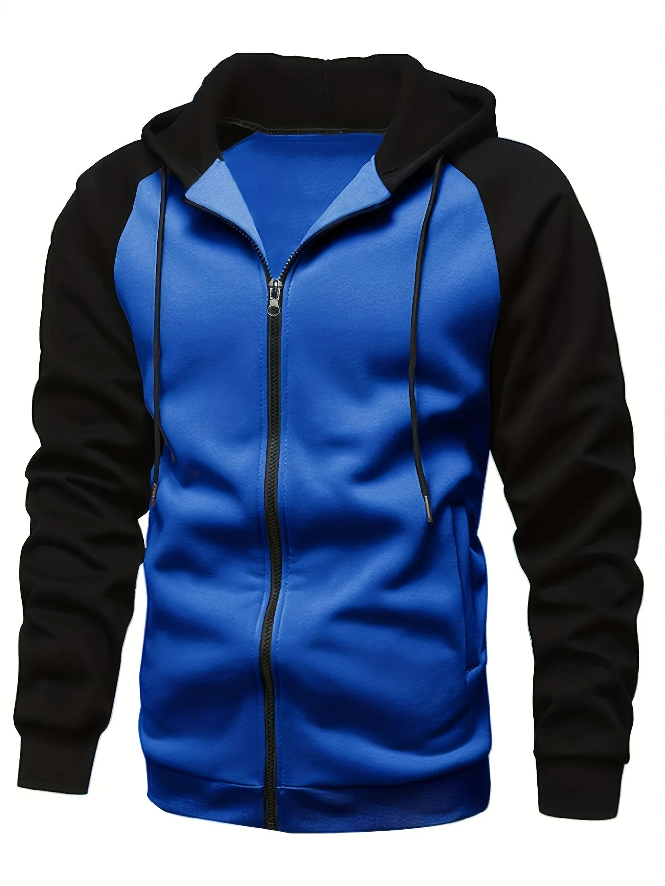 Mens Stylish Hooded Jacket | Full Zipper & Pockets for Workout & Training