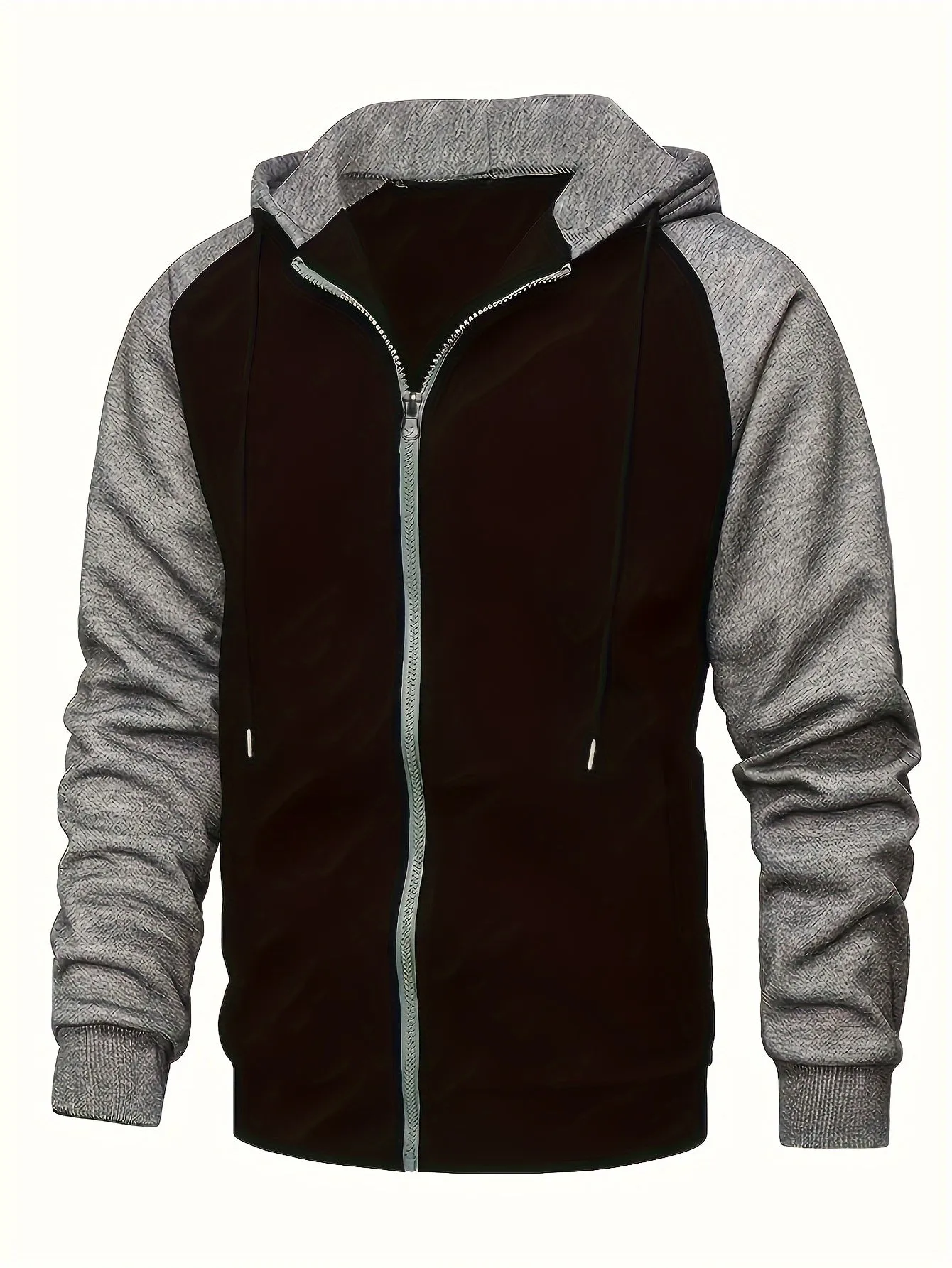 Mens Stylish Hooded Jacket | Full Zipper & Pockets for Workout & Training