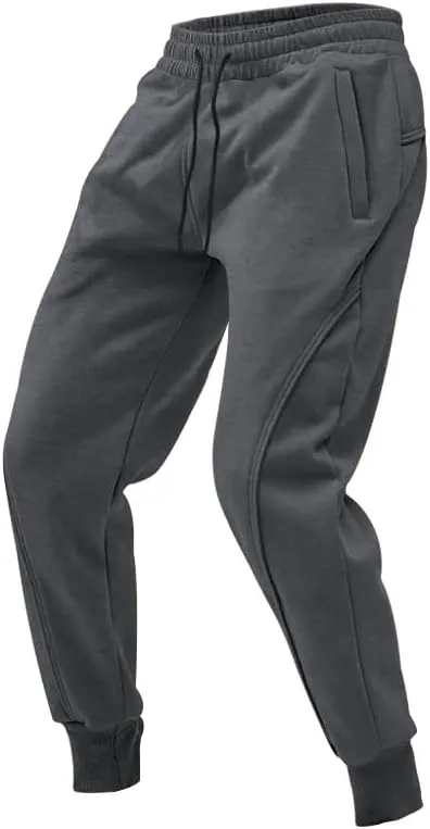 Mens Sweatpants Jogger Drawstring Elastic Waist Casual Slim Fit Solid Comfy Track Trunks Outdoor Gym Running Trousers