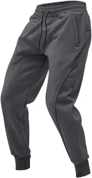 Mens Sweatpants Jogger Drawstring Elastic Waist Casual Slim Fit Solid Comfy Track Trunks Outdoor Gym Running Trousers