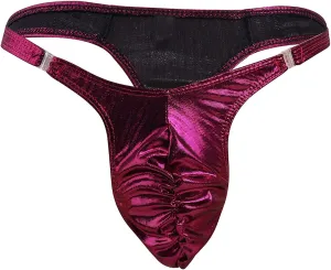 Men's Thongs Faux Leather Briefs Bikini Panties Sissy Lingerie Underwear T-Back Low Rise G-String Gay Underpants