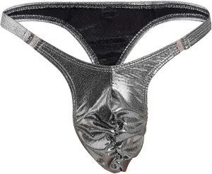Men's Thongs Faux Leather Briefs Bikini Panties Sissy Lingerie Underwear T-Back Low Rise G-String Gay Underpants