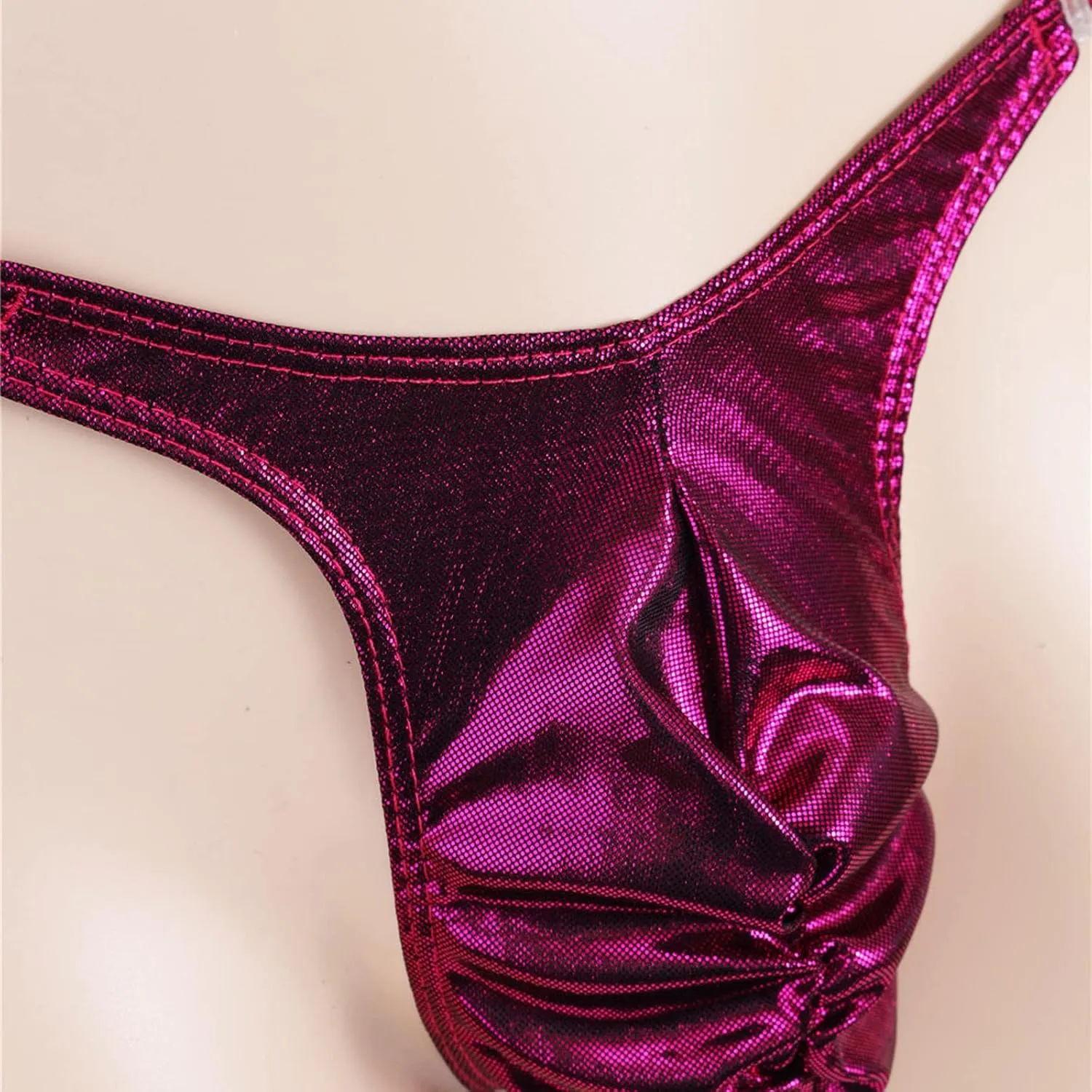Men's Thongs Faux Leather Briefs Bikini Panties Sissy Lingerie Underwear T-Back Low Rise G-String Gay Underpants