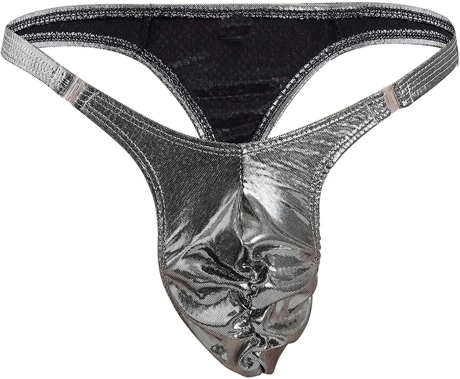 Men's Thongs Faux Leather Briefs Bikini Panties Sissy Lingerie Underwear T-Back Low Rise G-String Gay Underpants