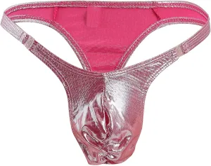Men's Thongs Faux Leather Briefs Bikini Panties Sissy Lingerie Underwear T-Back Low Rise G-String Gay Underpants
