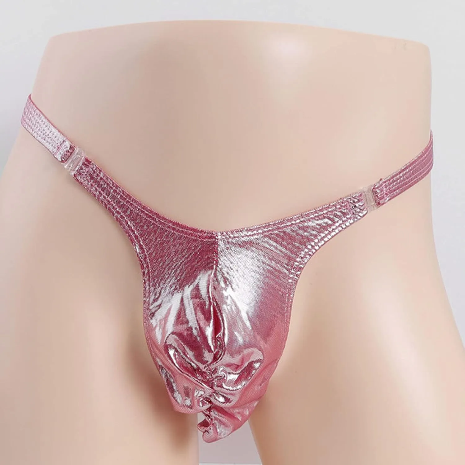 Men's Thongs Faux Leather Briefs Bikini Panties Sissy Lingerie Underwear T-Back Low Rise G-String Gay Underpants