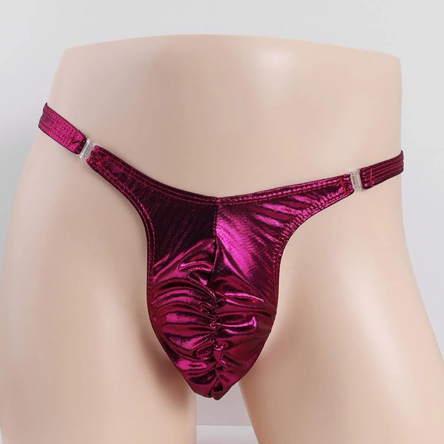 Men's Thongs Faux Leather Briefs Bikini Panties Sissy Lingerie Underwear T-Back Low Rise G-String Gay Underpants