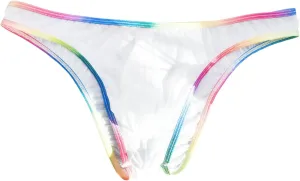 Men's Underwear Fashion Rainbow Ice Silk Half Pack Hip Briefs Sexy Pouch Briefs Pack Stretch Waistband Underwear