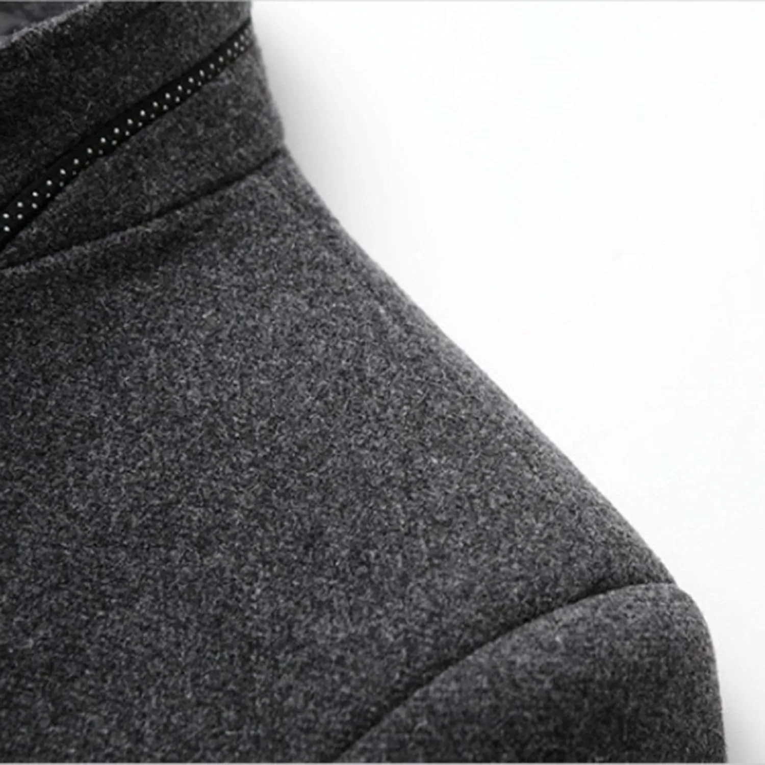Men's Wool Trench Jacket & Coat Warm Quilted Single Breasted Band Collar Long Sleeve Winter Button Slim Fit Peacoat