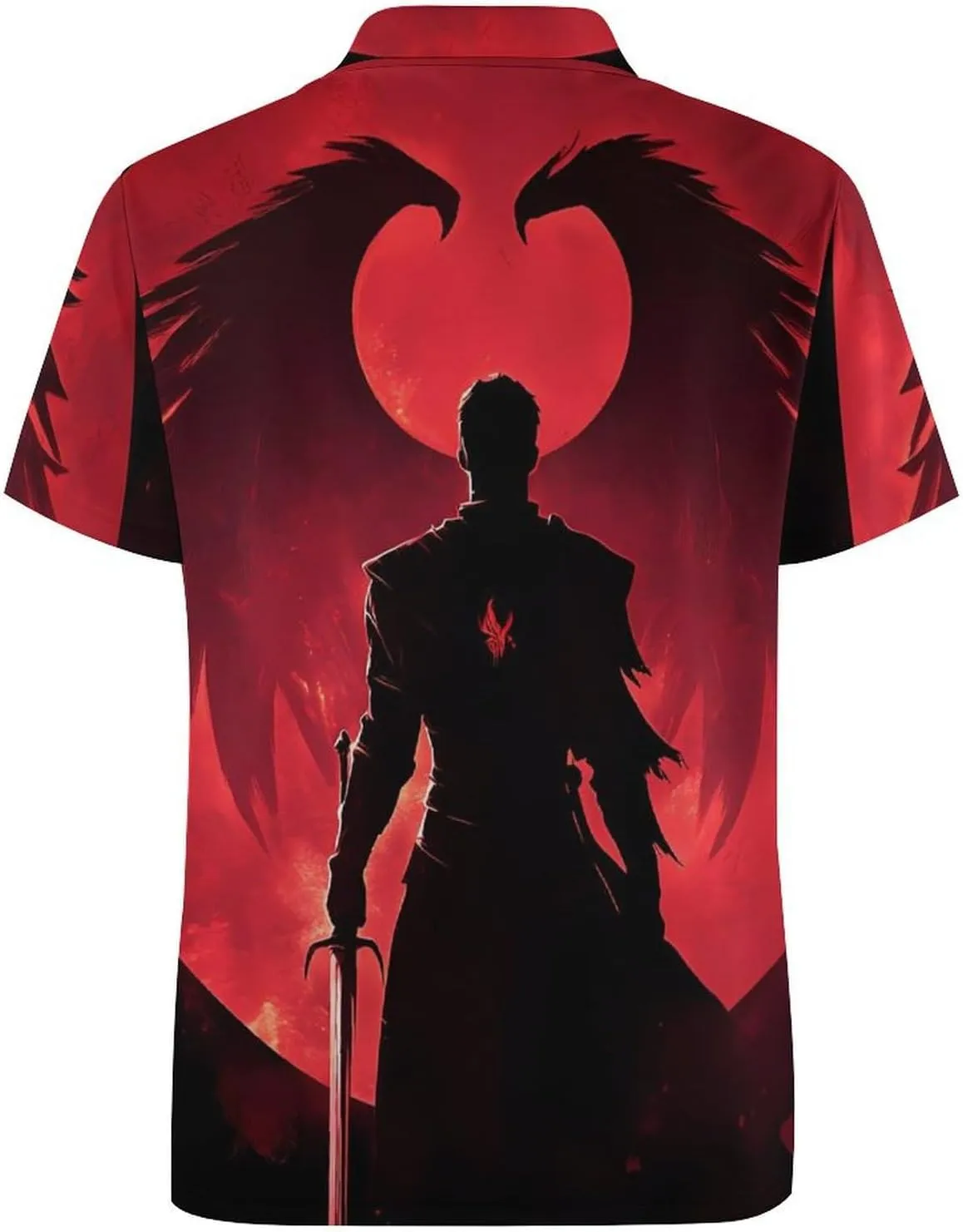 Paladin Wings Silhouette Mens Polo Shirts Quick Dry Short Sleeve T-shirts Slim Tennis Collared Tees Tops