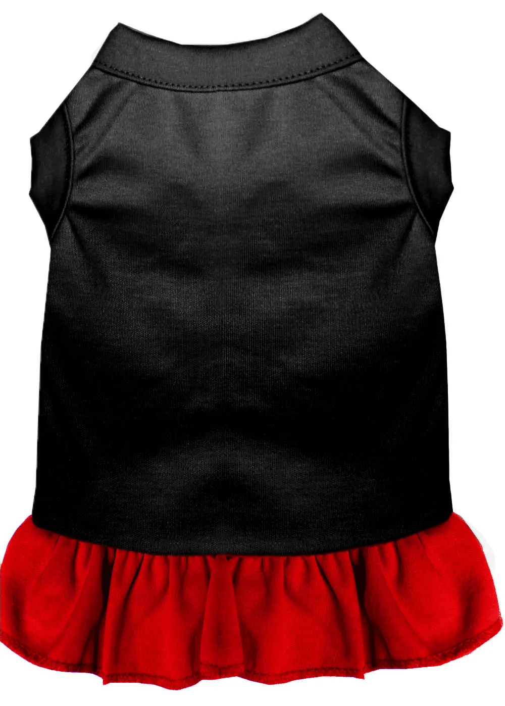 Plain Pet Dress Black With Red Xl