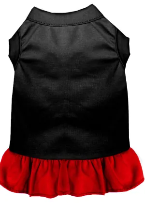 Plain Pet Dress Black With Red Xl