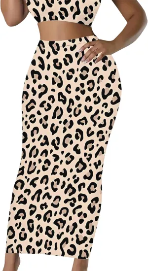 Plus Size Skirts for Curvy Women Stretchy Office Bodycon Party Club Elegant High Waist Midi Basic Pencil Skirt
