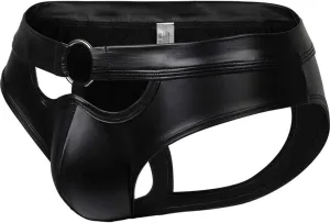 Pouch Underwear for Men Briefs Sexy Jockstrap Cutout Male Bikini Athletic Supporters Breathable Patent Leather Thongs