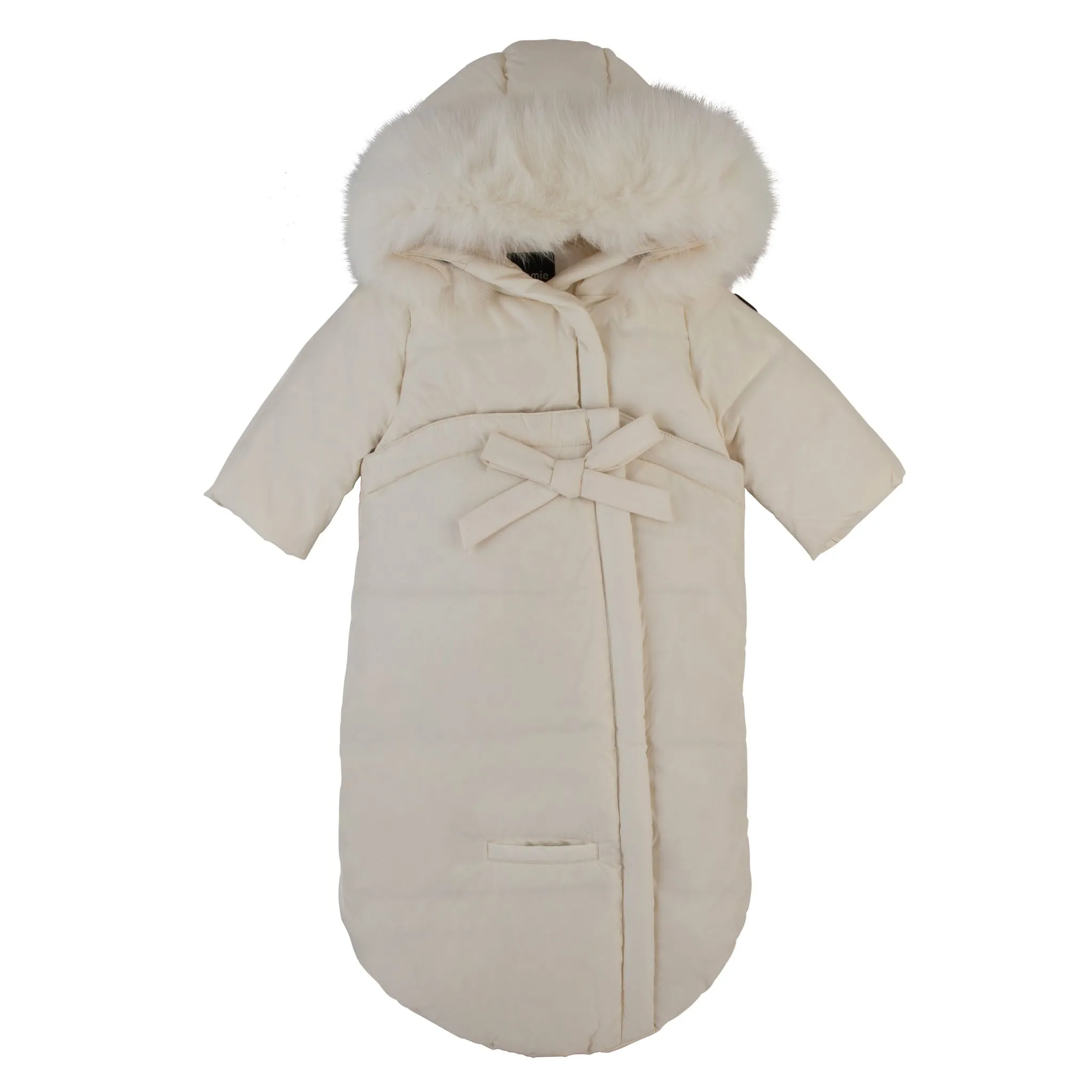 Pramie Ivory Bow Snowsuit