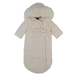 Pramie Ivory Bow Snowsuit