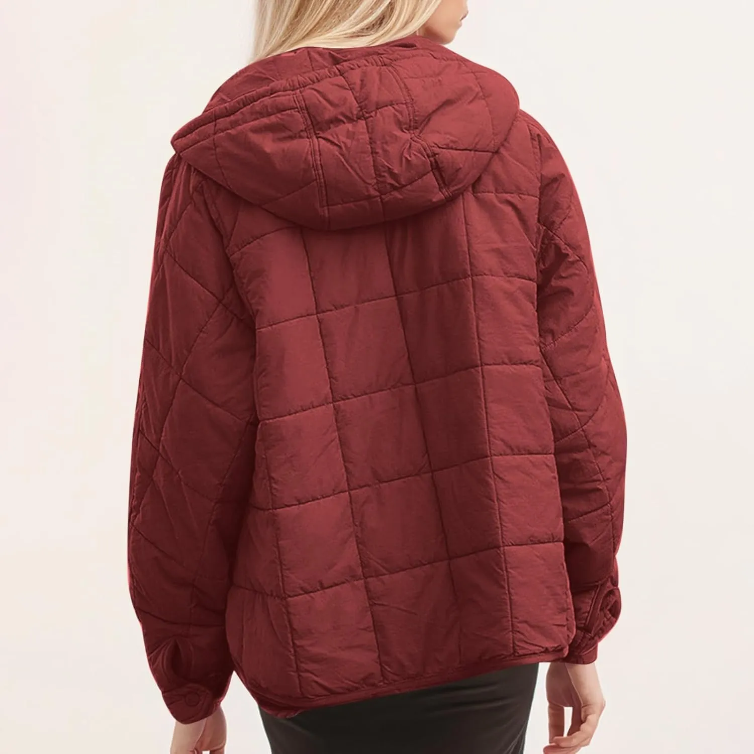 Quilted Puffer Jackets for Women Winter Coats Lightweight Warm Down Jacket Oversized Overcoats with Pockets