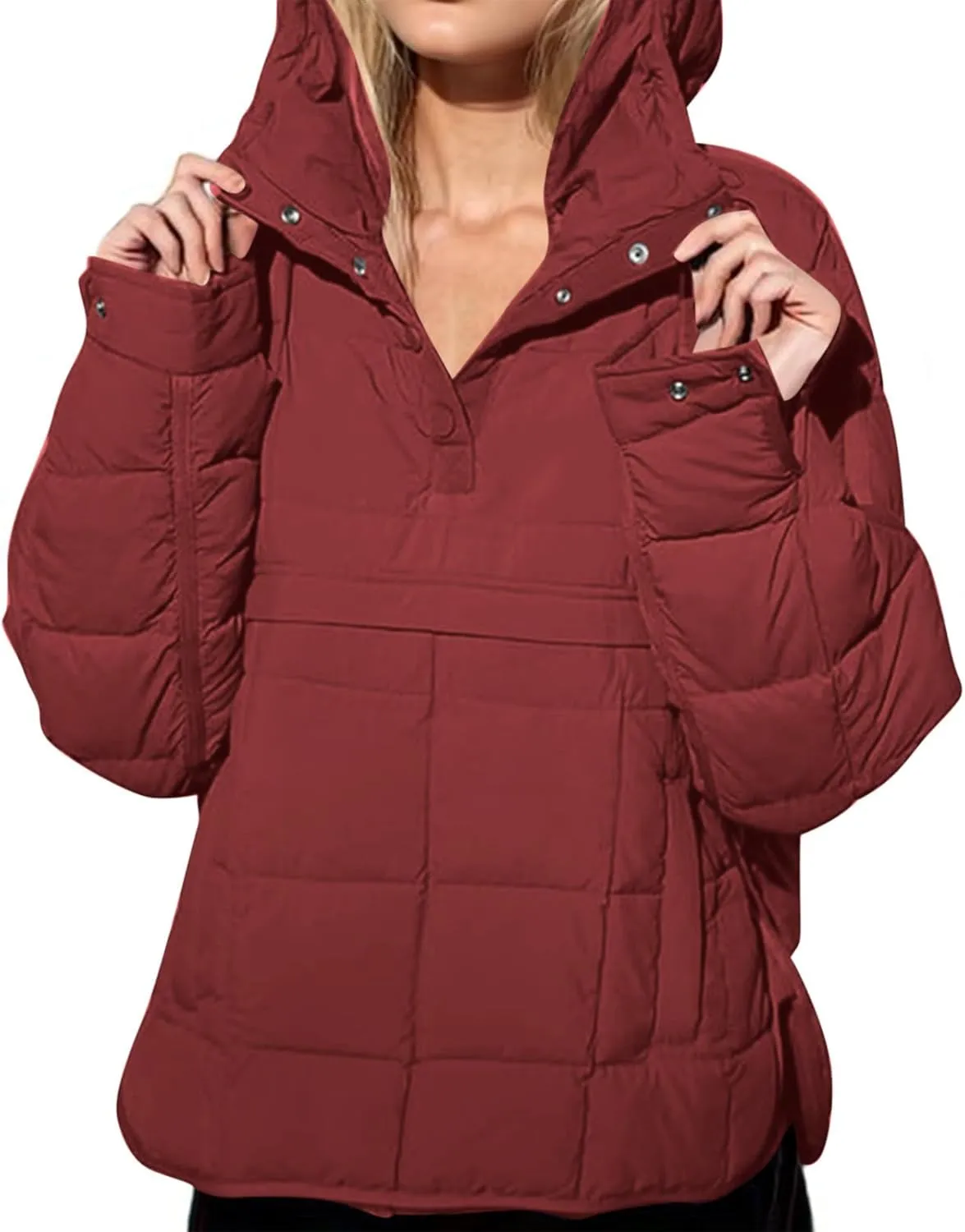 Quilted Puffer Jackets for Women Winter Coats Lightweight Warm Down Jacket Oversized Overcoats with Pockets
