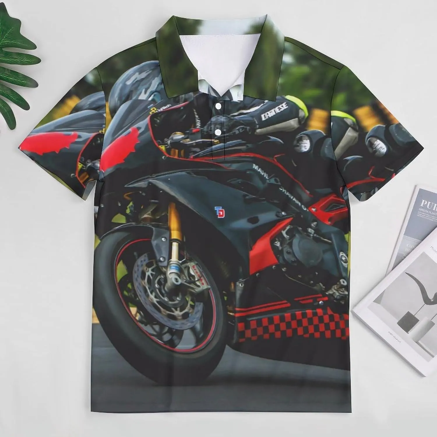 Racing Motorcycle Riding Mens Polo Shirts Quick Dry Short Sleeve T-shirts Slim Tennis Collared Tees Tops