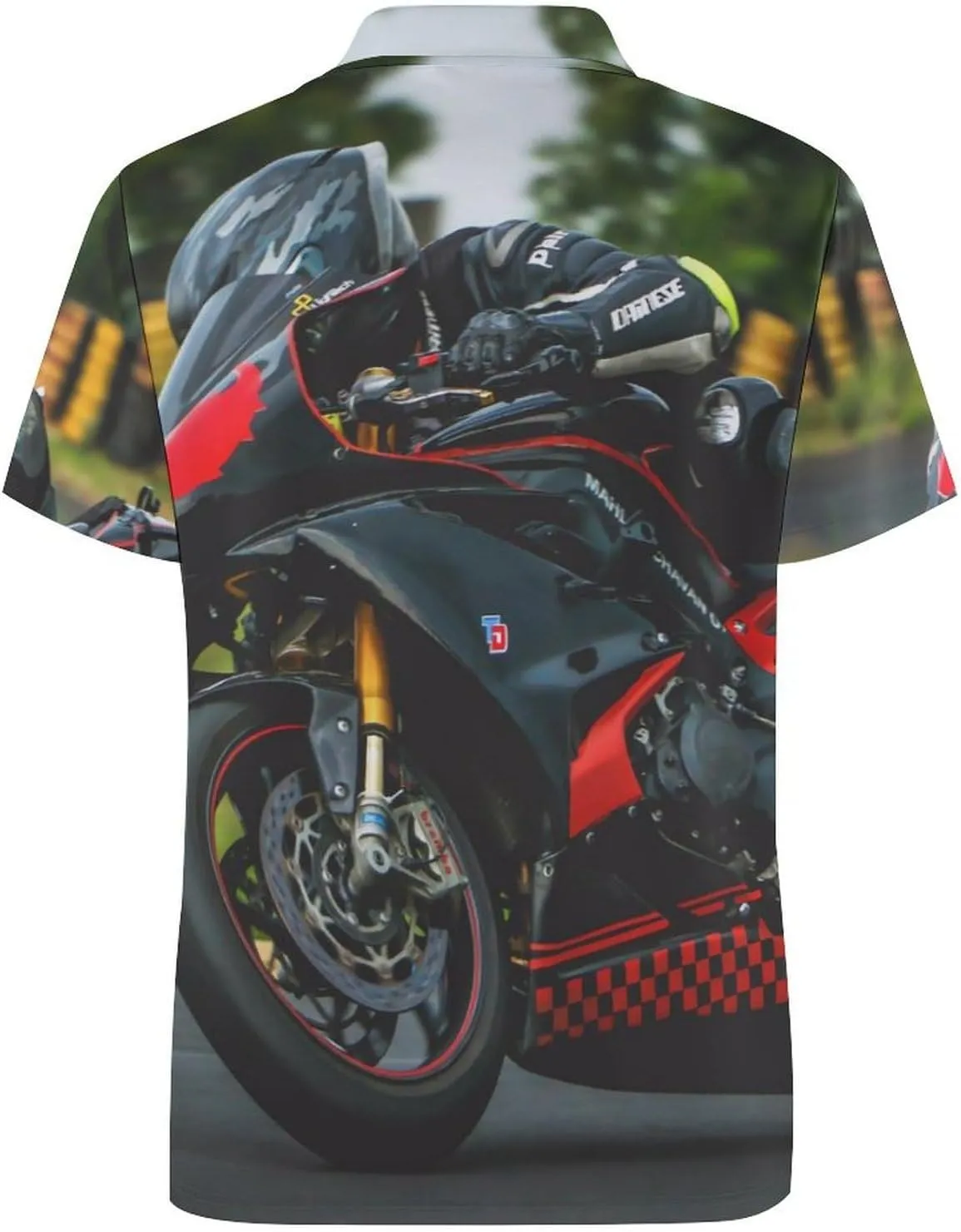 Racing Motorcycle Riding Mens Polo Shirts Quick Dry Short Sleeve T-shirts Slim Tennis Collared Tees Tops