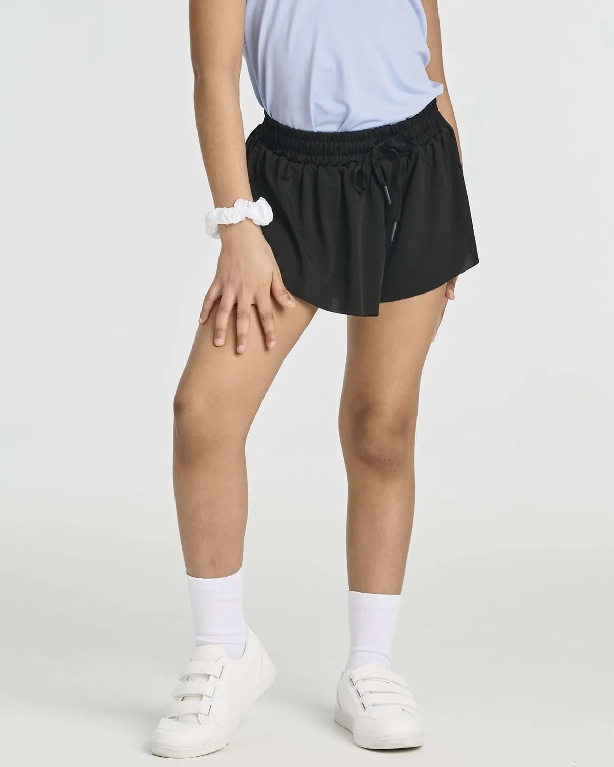 Real Essentials 4 Pack: Girls 2-in-1 Flowy Shorts with Spandex Liner Youth Butterfly Skirts - Athletic Dance (Ages 4-18)