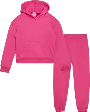Real Love Toddler Girls' Jogger Set - 2 Piece Soft Fleece Pullover Hoodie and Jogger Pants for Little Girls (2T-6)