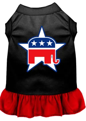 Republican Screen Print Dress Black With Red Xxxl