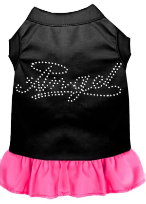 Rhinestone Angel Dress Black With Bright Pink Xs