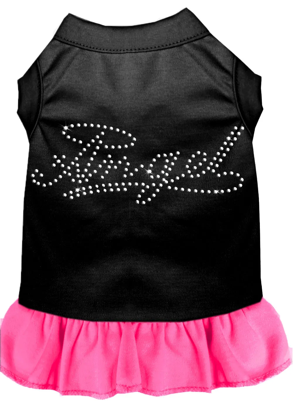 Rhinestone Angel Dress Black With Bright Pink Xs