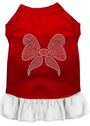 Rhinestone Bow Dress Red With White Xxxl