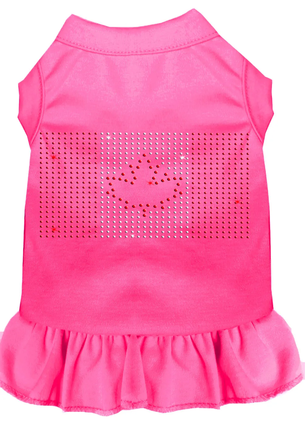 Rhinestone Canadian Flag Dress Bright Pink Xs