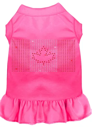 Rhinestone Canadian Flag Dress Bright Pink Xs